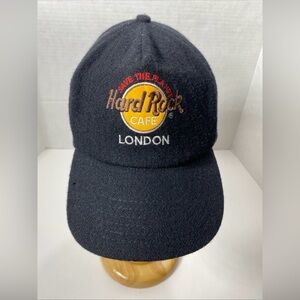 VTG Hard Rock Cafe London SAVE THE PLANET ADJUSTABLE BLACK HAT Cap VGC